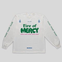 Fire of Mercy White Long Sleeve T-shirt