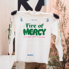 Fire of Mercy White Long Sleeve T-shirt