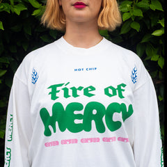 Fire of Mercy White Long Sleeve T-shirt